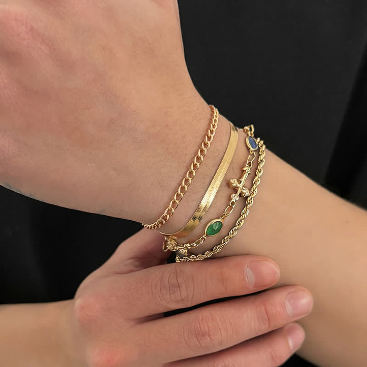 Christianartworkshop Elegante pulsera multiusos de aleación con diseño de cruz: un símbolo de devoción silenciosa. - Dorado - image 0