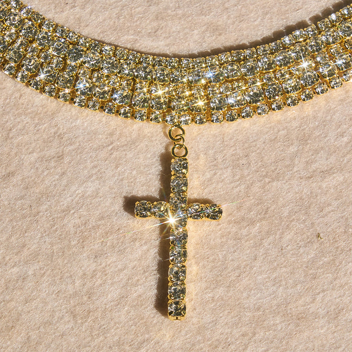 Christianartworkshop Gargantilla con cruz de diamantes de imitación deslumbrante: símbolo de la gracia celestial infalible. - image 6