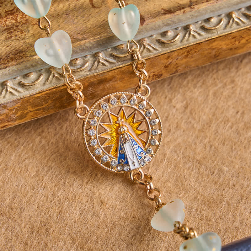 Christianartworkshop Rosario del Corazón de Nuestra Señora de Luján con diseño de explosión estelar: Símbolo de gracia eterna. - image 3
