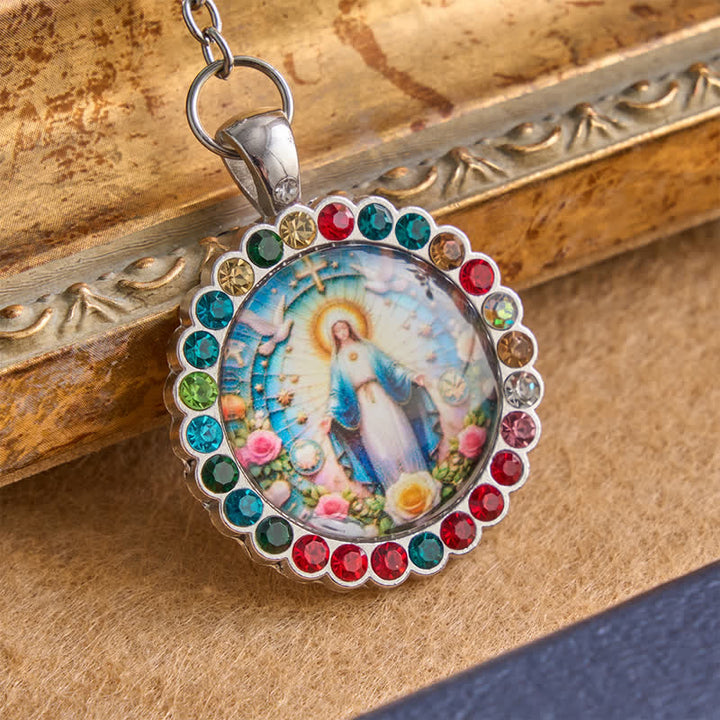 Christianartworkshop Rosario ornamentado de Nuestra Señora de la Medalla Milagrosa con cuentas de vidrio: Signo de la protección divina. - image 4