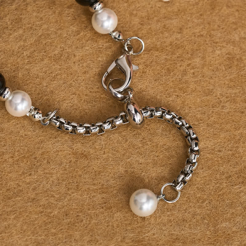 Christianartworkshop Collar con colgante de cruz de perlas brillantes pulidas: símbolo de guía celestial constante. - image 6