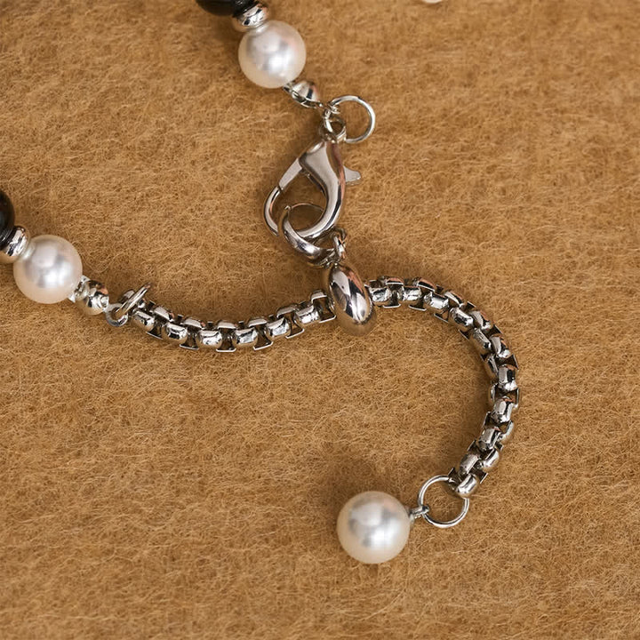 Christianartworkshop Collar con colgante de cruz de perlas brillantes pulidas: símbolo de guía celestial constante. - image 6