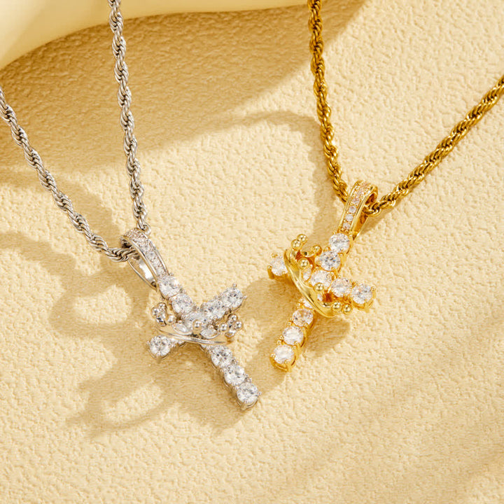 Christianartworkshop Cruz brillante totalmente pavimentada con detalle de corona: Encanto de radiante resplandor celestial. - image 3
