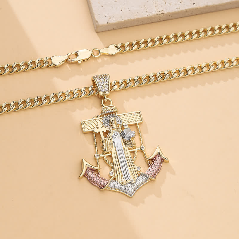 Christianartworkshop Collar icónico con San Judas Tadeo y San Cristóbal: emblema de esperanza divina y edificante. - image 12