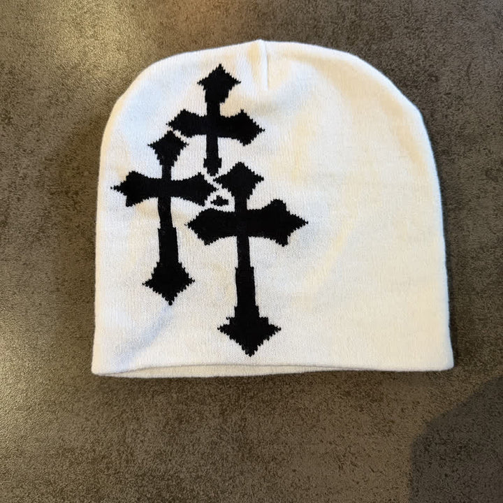 Christianartworkshop Gorro de punto jacquard de triple cruz: emblema de la gracia celestial eterna. - Blanco - image 6