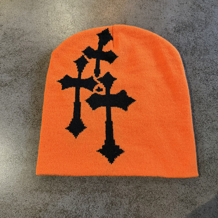 Christianartworkshop Gorro de punto jacquard de triple cruz: emblema de la gracia celestial eterna. - Naranja - image 12