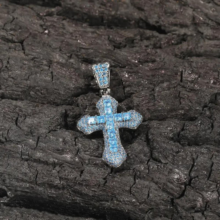 Christianartworkshop Cruz gruesa y brillante con borde festoneado y cadena de cuerda: portadora de una audaz bendición diaria. - image 3