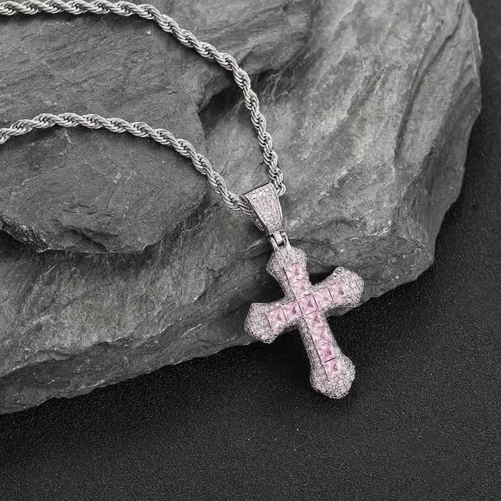 Christianartworkshop Cruz gruesa y brillante con borde festoneado y cadena de cuerda: portadora de una audaz bendición diaria. - Rosa - image 9