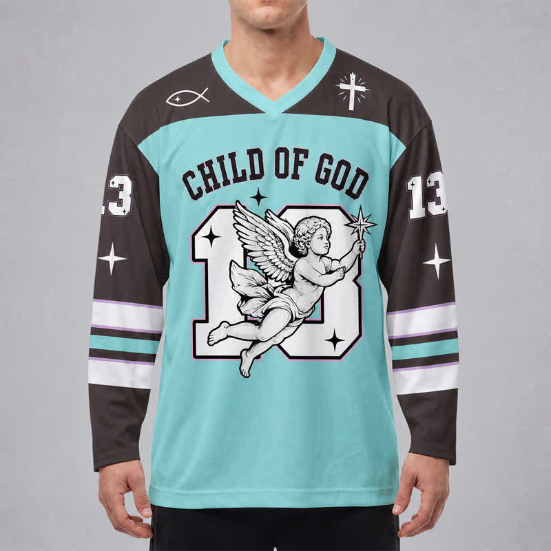 Christianartworkshop Camiseta de hockey de manga larga Niño de Dios Ángel 13 - image 3