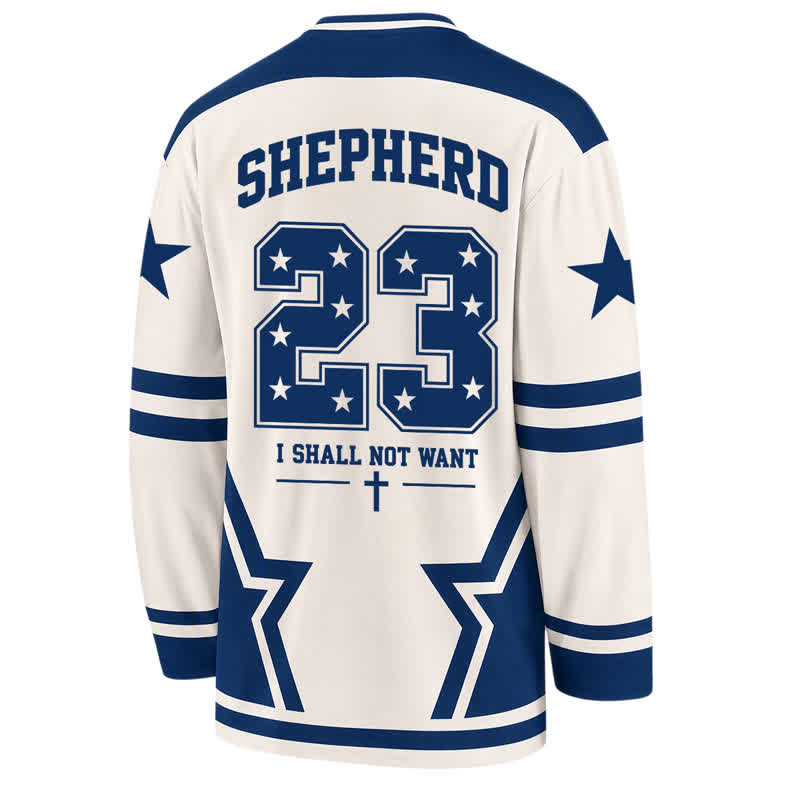Christianartworkshop Camiseta de hockey de manga larga con número estrella del Salmo 23 - image 2