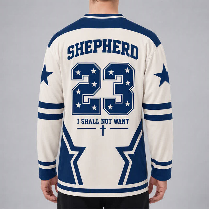 Christianartworkshop Camiseta de hockey de manga larga con número estrella del Salmo 23 - image 4