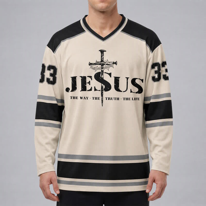 Christianartworkshop Camiseta de hockey de manga larga Jesus 33 Crown Of Thorns - image 3