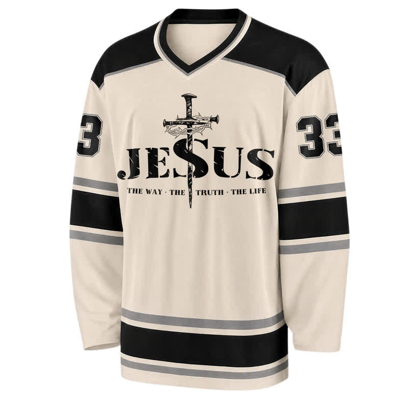 Christianartworkshop Camiseta de hockey de manga larga Jesus 33 Crown Of Thorns - image 1