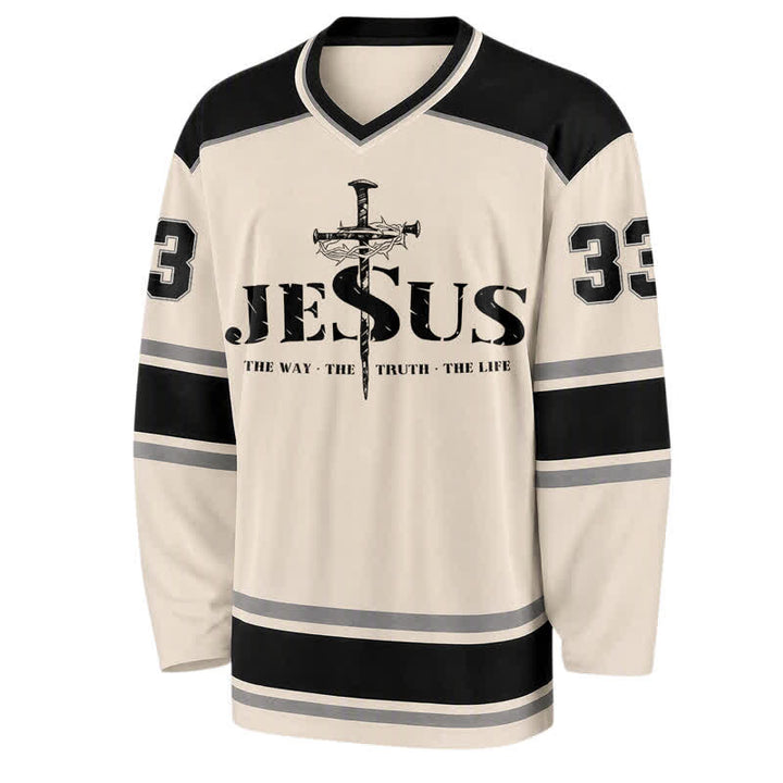 Christianartworkshop Camiseta de hockey de manga larga Jesus 33 Crown Of Thorns - image 1