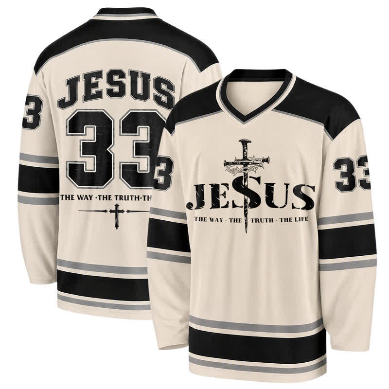Christianartworkshop Camiseta de hockey de manga larga Jesus 33 Crown Of Thorns - 5XL - image 0