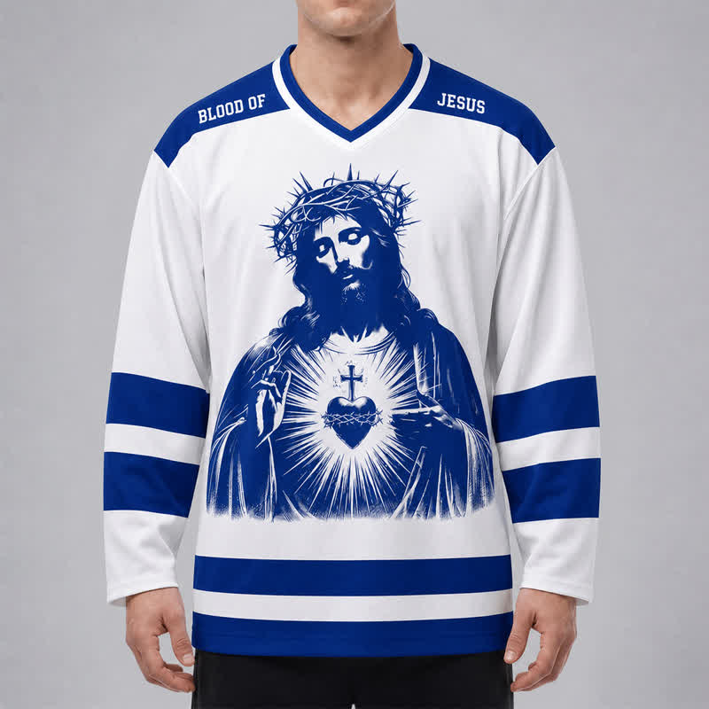 Christianartworkshop Camiseta de hockey del Sagrado Corazón, Hijo de Dios, Salmo 23 - image 3