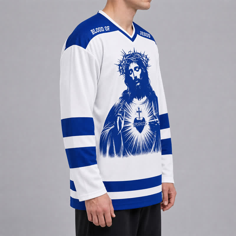 Christianartworkshop Camiseta de hockey del Sagrado Corazón, Hijo de Dios, Salmo 23 - image 5