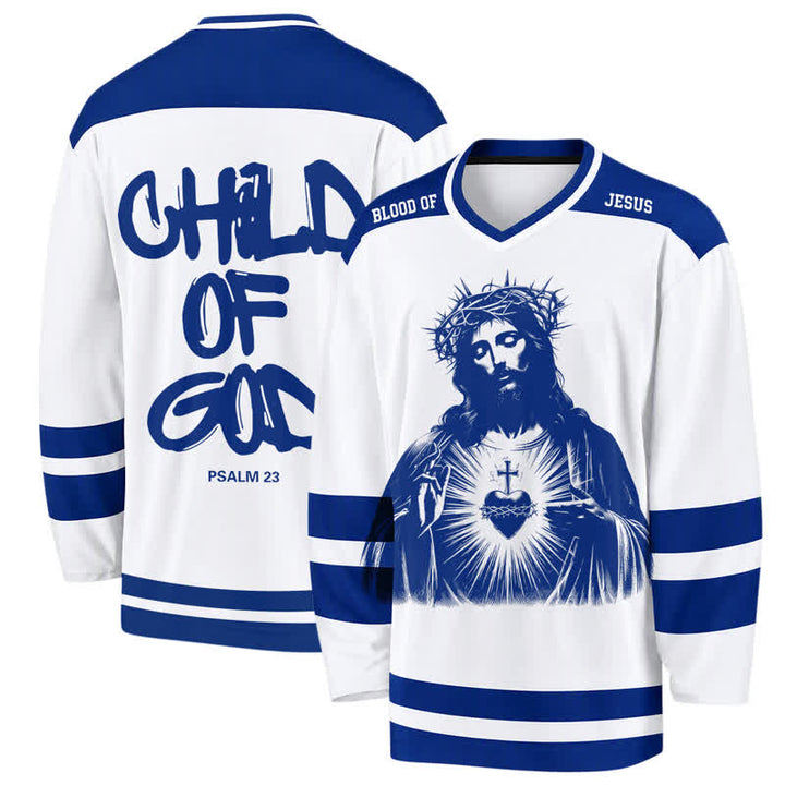 Christianartworkshop Camiseta de hockey del Sagrado Corazón, Hijo de Dios, Salmo 23 - 5XL - image 0