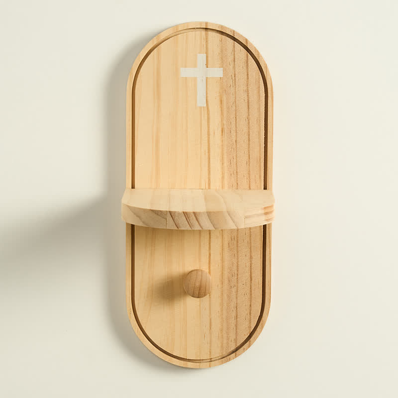 Christianartworkshop Estante de madera para altar de oración con cruz impresa: portador de bendiciones sagradas eternas. - Cruz - image 0