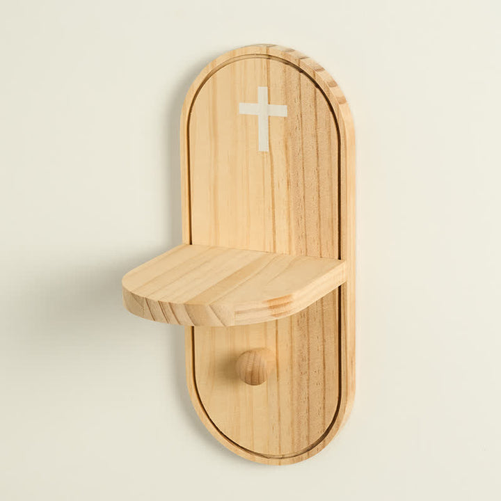 Christianartworkshop Estante de madera para altar de oración con cruz impresa: portador de bendiciones sagradas eternas. - image 1