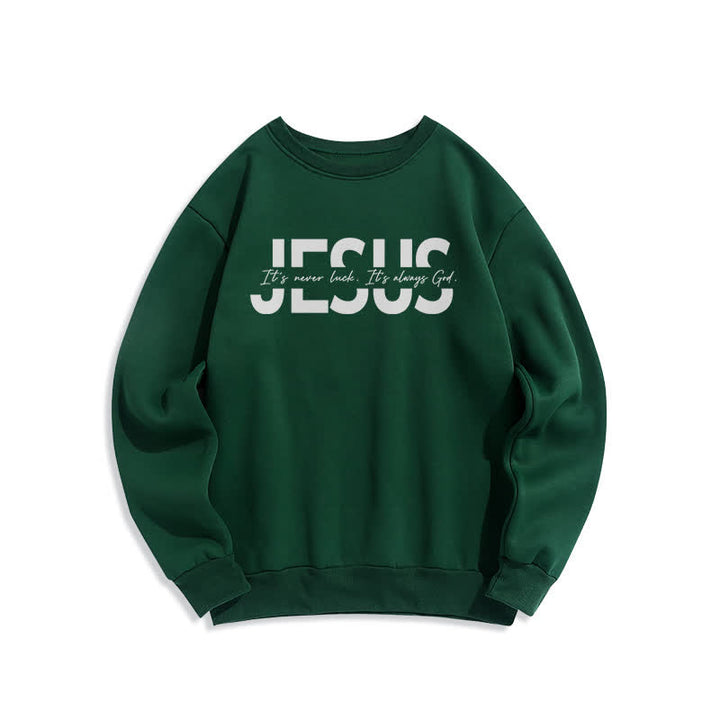 Christianartworkshop Sudadera extragrande con cuello redondo y forro polar con la frase "Jesús Statement" - Verde - 2XL - image 5