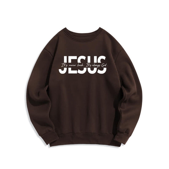 Christianartworkshop Sudadera extragrande con cuello redondo y forro polar con la frase "Jesús Statement" - Marrón - 2XL - image 0