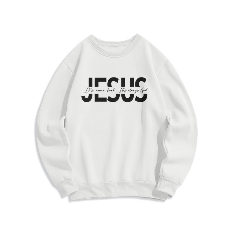Christianartworkshop Sudadera extragrande con cuello redondo y forro polar con la frase "Jesús Statement" - Blanco - 2XL - image 1
