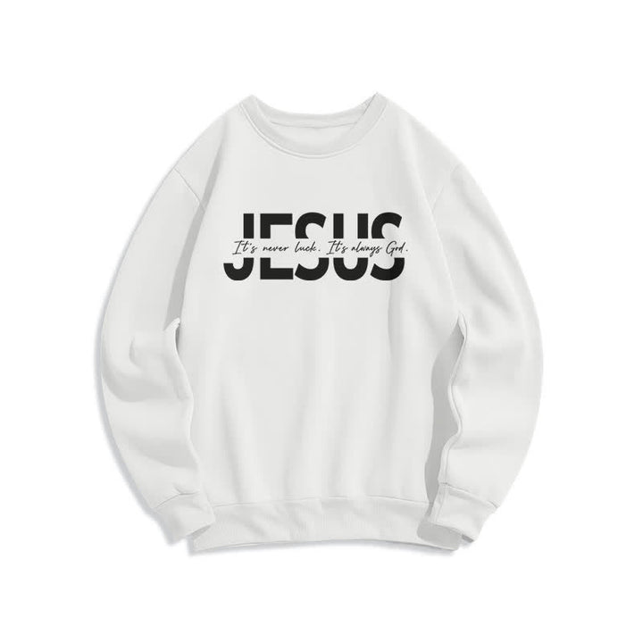 Christianartworkshop Sudadera extragrande con cuello redondo y forro polar con la frase "Jesús Statement" - Blanco - 2XL - image 1