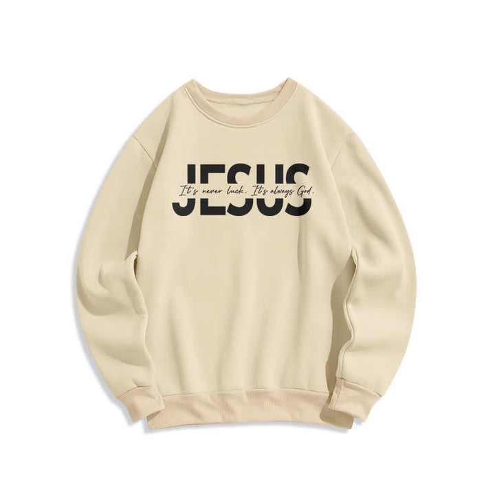 Christianartworkshop Sudadera extragrande con cuello redondo y forro polar con la frase "Jesús Statement" - Beige - 2XL - image 3