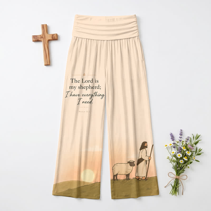 Christianartworkshop Pantalones de pierna ancha para mujer "El Señor es mi pastor" - EE. UU. 22, Reino Unido/Australia 26, UE 54 - image 0