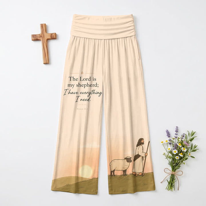 Christianartworkshop Pantalones de pierna ancha para mujer "El Señor es mi pastor" - EE. UU. 22, Reino Unido/Australia 26, UE 54 - image 0