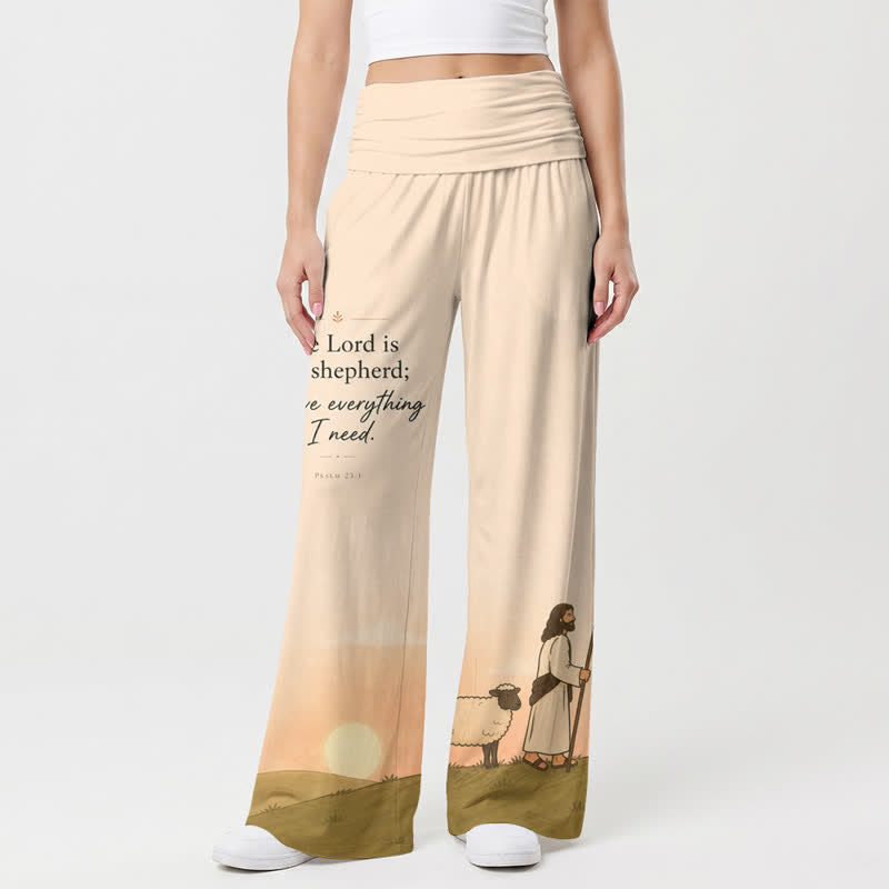 Christianartworkshop Pantalones de pierna ancha para mujer "El Señor es mi pastor" - image 1