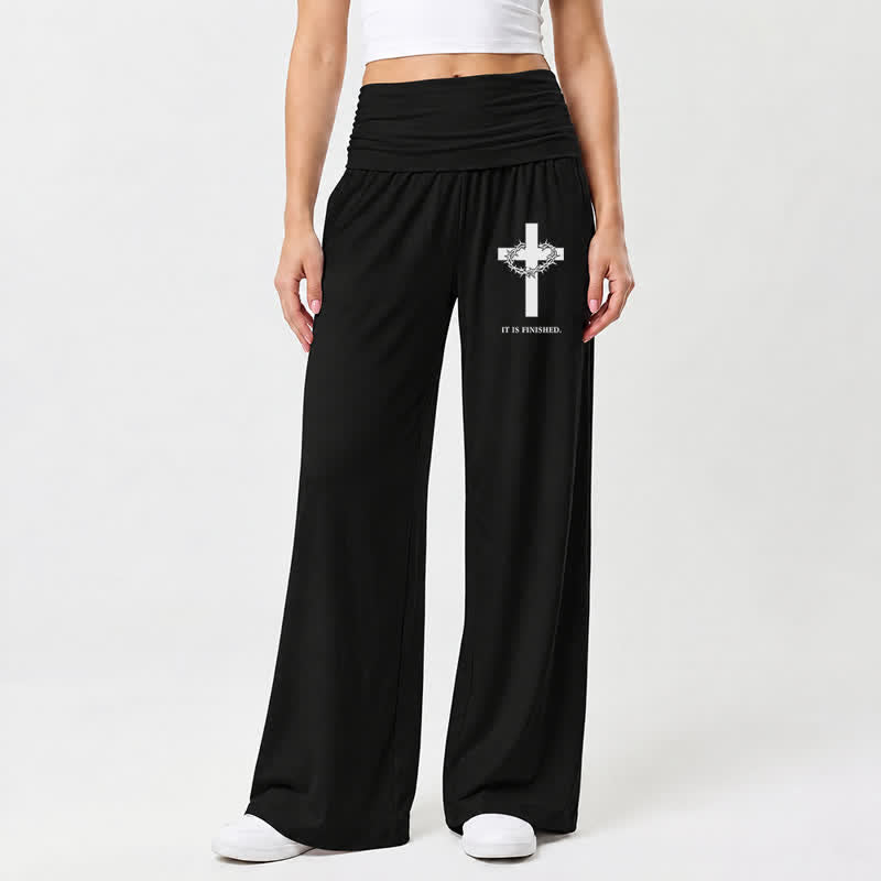Christianartworkshop Pantalones de mujer de pierna ancha con solapa cruzada. Acabado. - image 1