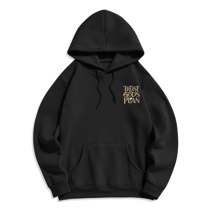 Christianartworkshop Sudadera con capucha marrón estilo streetwear con el lema "Confía en el plan de Dios" - image 8
