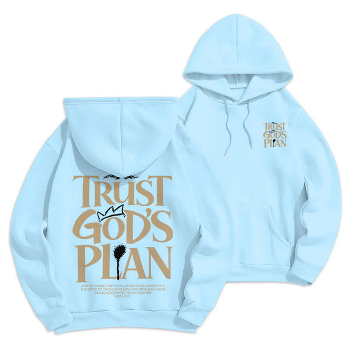 Christianartworkshop Sudadera con capucha marrón estilo streetwear con el lema "Confía en el plan de Dios" - Azul - 2XL - image 18