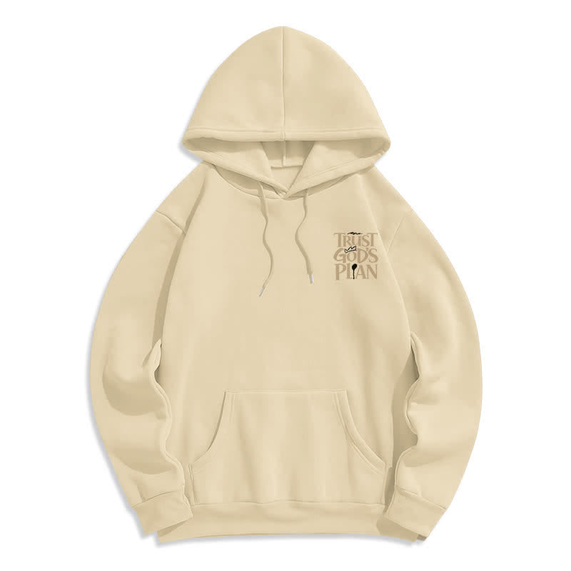 Christianartworkshop Sudadera con capucha marrón estilo streetwear con el lema "Confía en el plan de Dios" - image 14