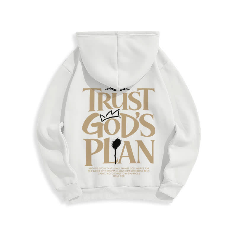 Christianartworkshop Sudadera con capucha marrón estilo streetwear con el lema "Confía en el plan de Dios" - image 4