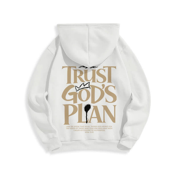 Christianartworkshop Sudadera con capucha marrón estilo streetwear con el lema "Confía en el plan de Dios" - image 4