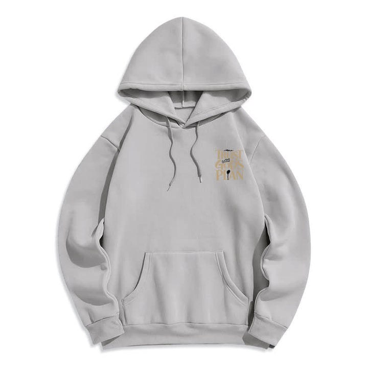 Christianartworkshop Sudadera con capucha marrón estilo streetwear con el lema "Confía en el plan de Dios" - image 11