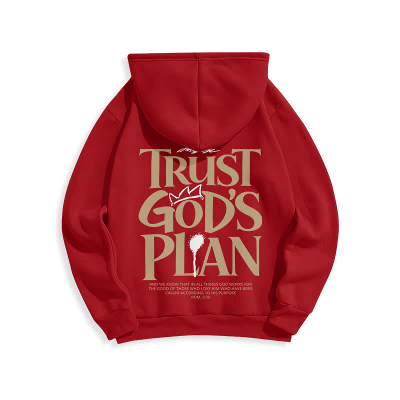 Christianartworkshop Sudadera con capucha marrón estilo streetwear con el lema "Confía en el plan de Dios" - image 16