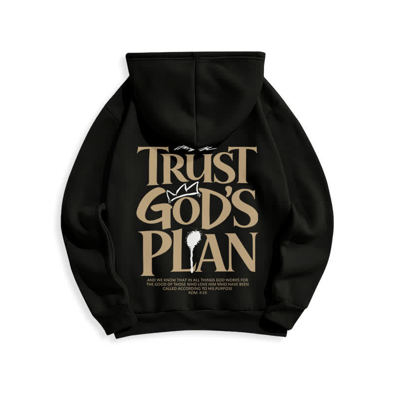 Christianartworkshop Sudadera con capucha marrón estilo streetwear con el lema "Confía en el plan de Dios" - image 7