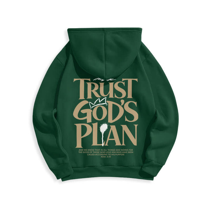 Christianartworkshop Sudadera con capucha marrón estilo streetwear con el lema "Confía en el plan de Dios" - image 22
