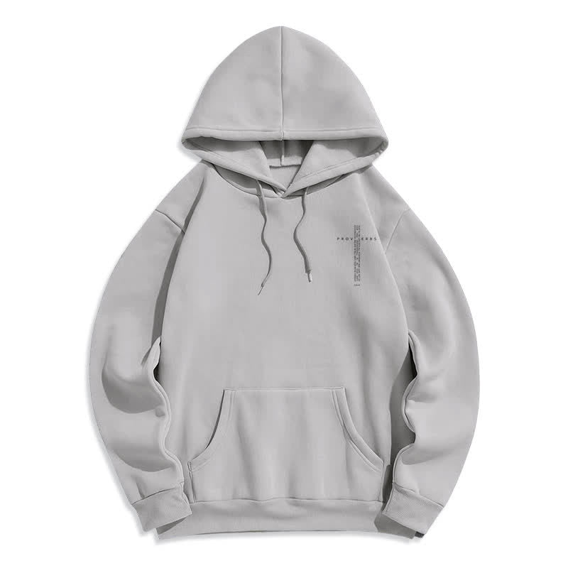 Christianartworkshop Sudadera blanca con capucha forrada de felpa y estampado de la Cruz de los Proverbios - image 11
