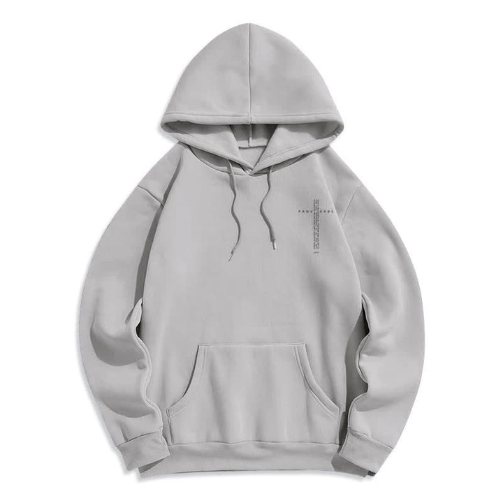 Christianartworkshop Sudadera blanca con capucha forrada de felpa y estampado de la Cruz de los Proverbios - image 11