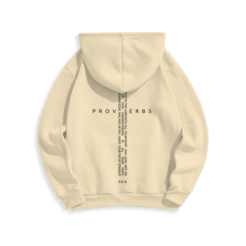 Christianartworkshop Sudadera blanca con capucha forrada de felpa y estampado de la Cruz de los Proverbios - image 16