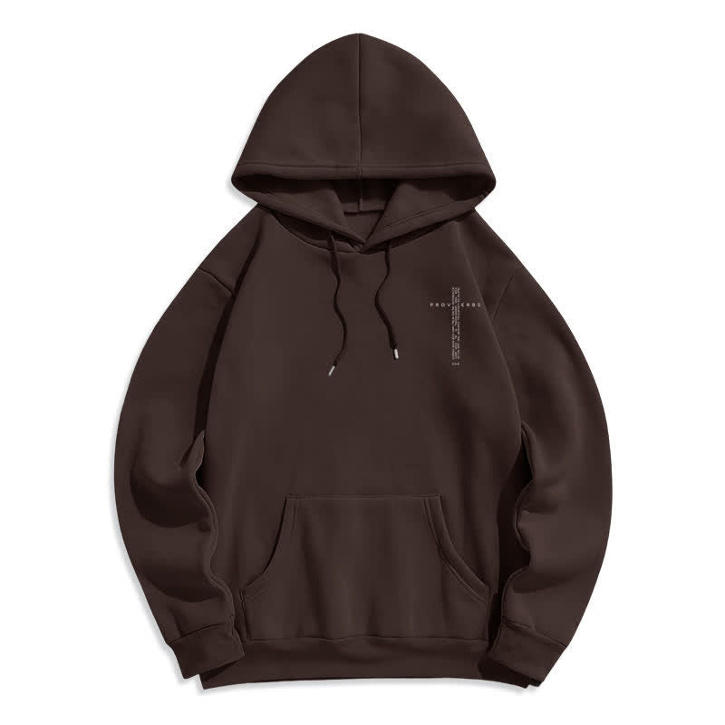 Christianartworkshop Sudadera blanca con capucha forrada de felpa y estampado de la Cruz de los Proverbios - image 8