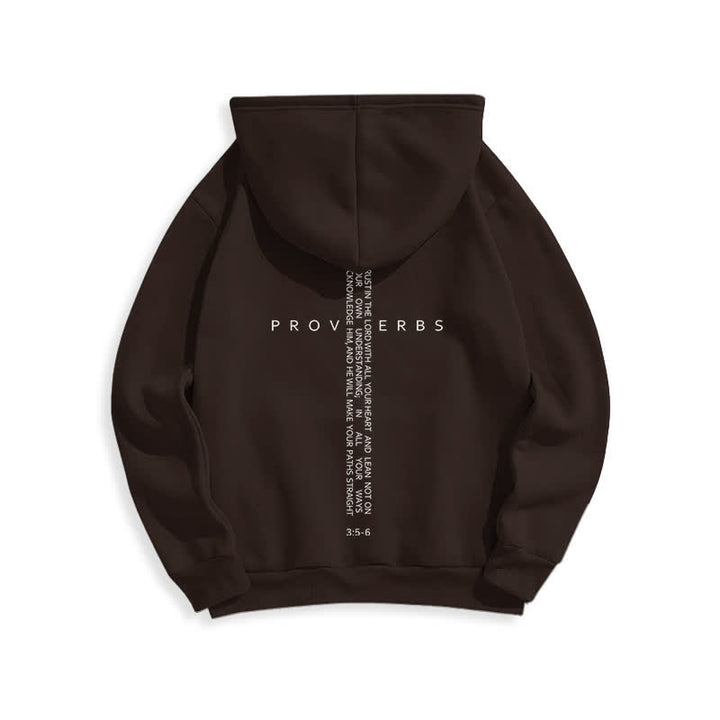 Christianartworkshop Sudadera blanca con capucha forrada de felpa y estampado de la Cruz de los Proverbios - image 7