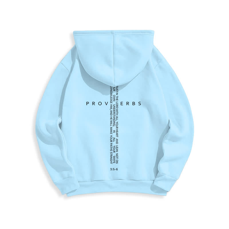 Christianartworkshop Sudadera blanca con capucha forrada de felpa y estampado de la Cruz de los Proverbios - image 19