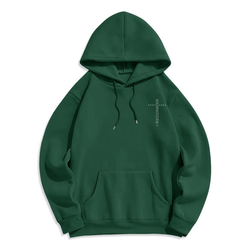 Christianartworkshop Sudadera blanca con capucha forrada de felpa y estampado de la Cruz de los Proverbios - image 14