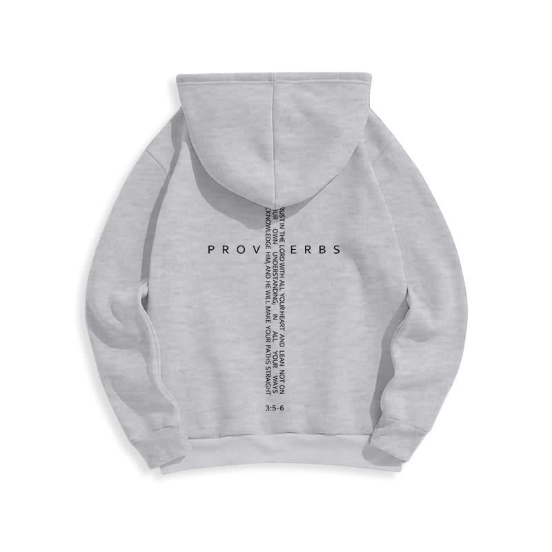 Christianartworkshop Sudadera blanca con capucha forrada de felpa y estampado de la Cruz de los Proverbios - image 10